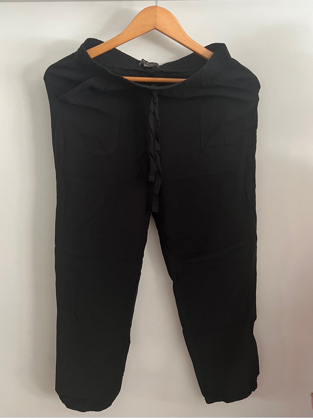 Primark Black Drawstring Cropped Jogger Pants